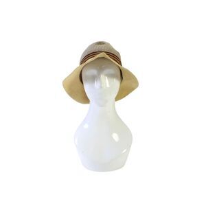 Grevi Womens Striped Trim Pull On Panama Hat Multi Colored Size Medium